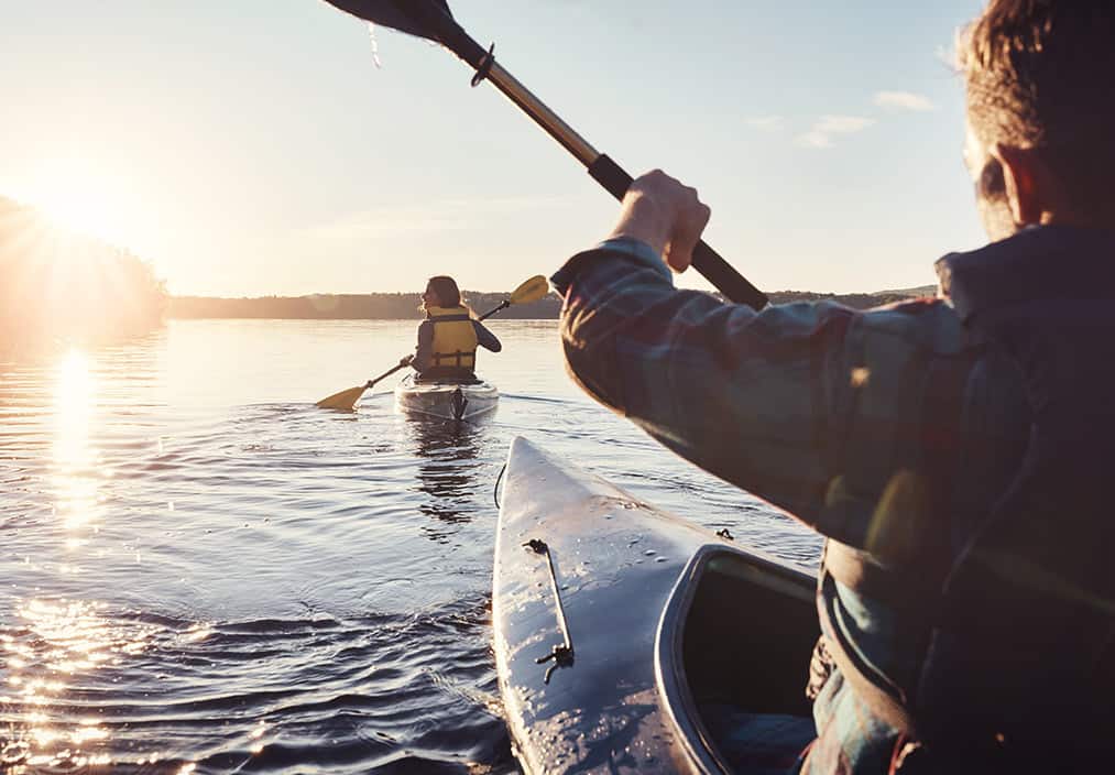 kayakers on a river