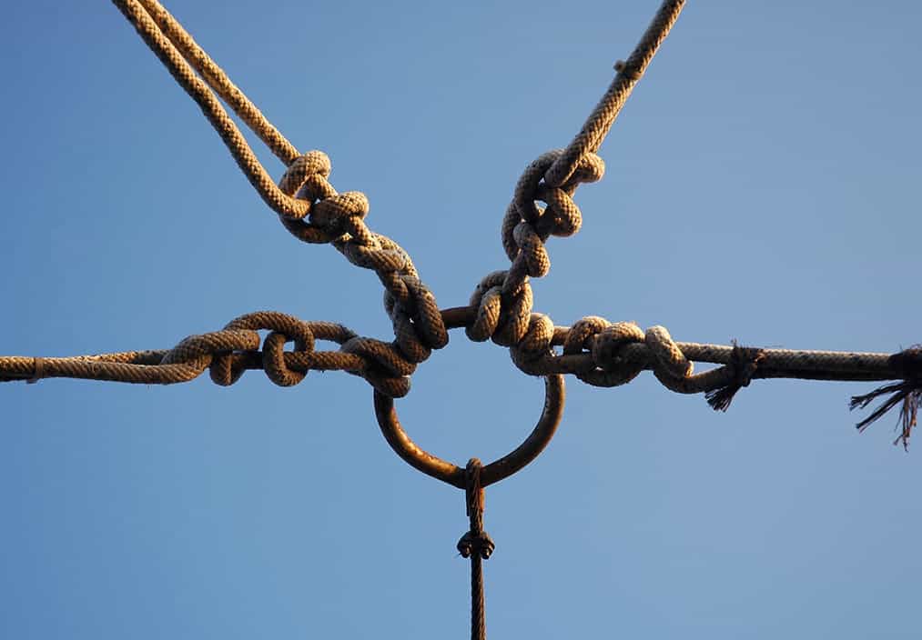 knots affixed to a hoop