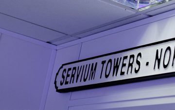 the north entrance of servium towers