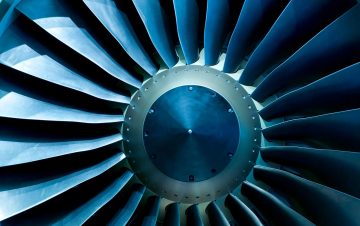 close up of a turbine engine