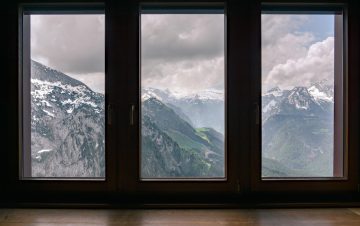 Windows with mountain view